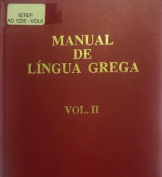 Capa de Manual de língua grega volume 2 - Waldyr Carvalho Luz