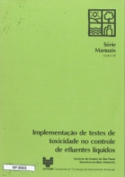 Capa de Implementação de teste de toxicidade no controle de efluentes liquidos - Companhia de tecnologia de saneamento ambiental