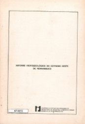 Capa de Informe hidrogeológico do extremo oeste de Pernambuco - J. A. Teixeira; Emmanoel W. Duarte