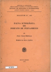 Capa de Fauna Ictiológiga do fosfato de Pernambuco - Julio Cesar , Rubens da Silva Santos