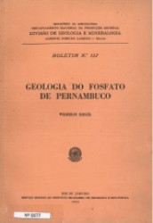 Capa de Geologia do Fosfato de Pernambuco - Wilhelm Kegel