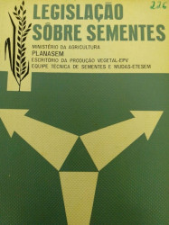 Capa de Legislação sobre sementes - Ministério da Agricultura