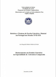 Capa de Retórica e técnicas de escrita literária e musical em Portugal nos séculos XVII-XIX - Paixão, Ana Margarida Madeira Minhós da