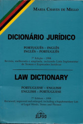 Capa de Dicionário Jurídico - Maria Chaves de Mello
