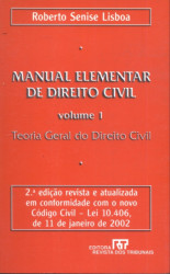 Capa de Manual Elementar de Direito Civil Vol. 1 - Roberto Senise Lisboa