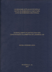 Capa de Desenvolvimento de metodologia para caracterização colorimétrica de luminárias LED - Rafaela Rezende Vieira