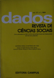 Capa de Dados v. 27, n. 1, 1984 - Aspásia Camargo; Esther Iglesias; Eunice R. Durham; Norman K. Denzin; Sidney W. Mintz