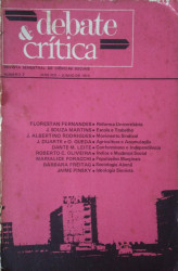 Capa de Debate & Crítica n. 2 - Florestan Fernandes; Bárbara Freitag; outros