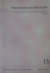 Capa de Psicologia da Educação 13 - Revista do programa de estudos pós-graduados puc-sp