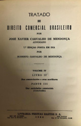 Capa de Tratado de direito comercial brasileiro volume IV - José Xavier Carvalho de Mendonça