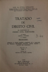 Capa de Tratado de direito civil volume 2 tomo 1 - Luiz da Cunha Gonçalves