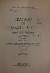 Capa de Tratado de direito civil volume 4 tomo 2 - Luiz da Cunha Gonçalves