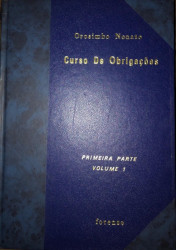 Capa de Curso de Obrigações Primeira parte volume 1 - Orosimbo Nonato