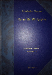 Capa de Curso de Obrigaçoes segunda parte volume 1 - Orosimbo Nonato
