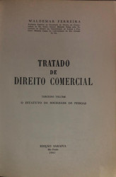 Capa de Tratado de Direito Comercial volume 3 - waldemar Ferreira