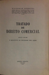 Capa de Tratado de Direito Comercial volume 5 - Waldemar Ferreira