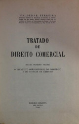 Capa de Tratado de Direito Comercial volume 11 - Waldemar Ferreira