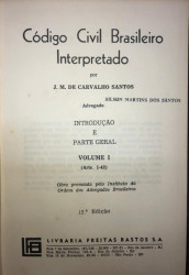 Capa de Código Civil Brasileiro Interpretado volume I - J.M de Carvalho santos