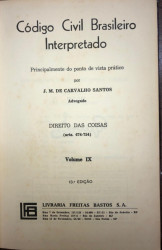 Capa de Código Civil Brasileiro Interpretado volume IX - J.M de carvalho Santos