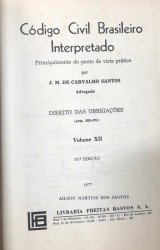 Capa de Código Civil Brasileiro Interpretado volume XII - J.M de carvalho Santos