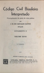 Capa de Código Civil Brasileiro Interpretado volume XXVII - J.M de carvalho Santos