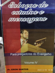 Capa de Esboços de estudos e mensagens - Pr. Eron Santos