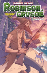 Capa de Robinson Crusoé em quadrinhos - Daniel Defoe; Manuel Morini; Pietro