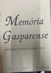 Capa de Memória Gasparense - Número 1 - Leda M. Baptista