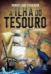 Capa de A ilha do tesouro em quadrinhos - Robert L. Stevenson