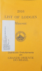 Capa de List of Lodges Masonic 2016 - 