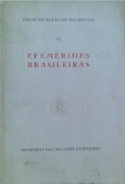 Capa de Efemérides Brasileiras - Ministério das Relações Exteriores