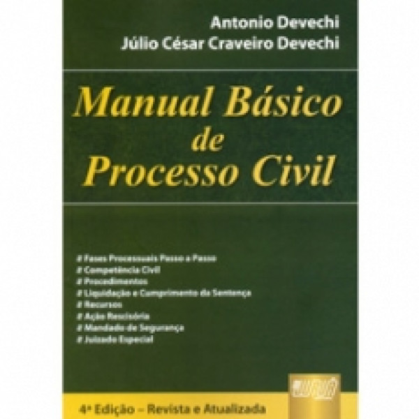 Capa de Manual básico de processo civil - Antonio Devechi; Julio Craveiro Devechi