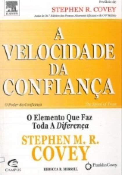 Capa de A velocidade da confiança - Stephen R. Covey