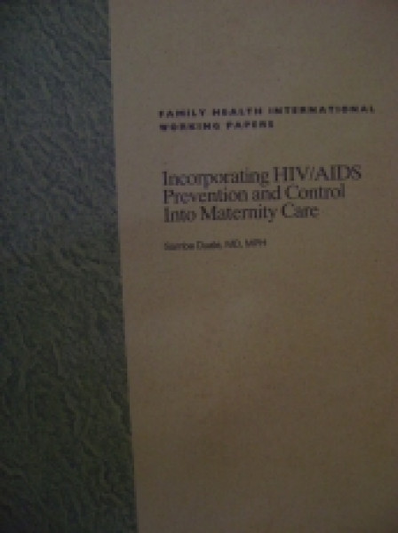Capa de Family Health Internacional Working Papers - Family Health Internacional