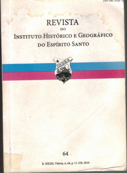Capa de Revista do Instituto Histórico e Geográfico do Espírito Santo n. 64 - Instituto Histórico e Geográfico do Espírito Santo