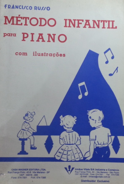 Capa de Método Infantil Para Piano - Francisco Russo