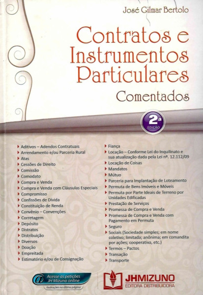 Capa de Contratos e Instrumentos Particulares Comentados - José Gilmar Bertolo