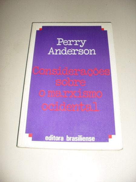 Capa de Considerações sobre o marxismo ocidental - Perry Anderson