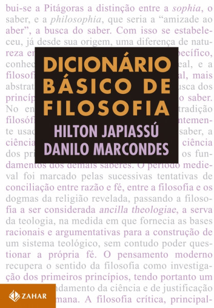 Capa de Dicionário básico da filosofia - Hilton Japiassú; Danilo Marcondes
