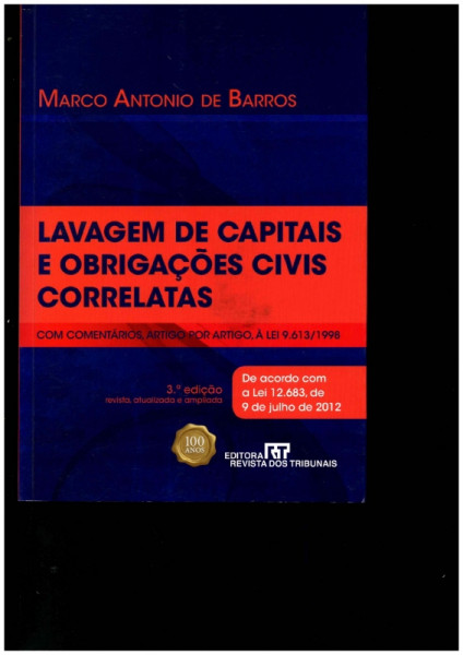 Capa de Lavagem de capitais e obrigações civis correlatas - Marco Antonio de Barros