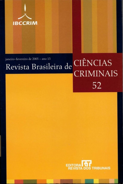 Capa de Revista Brasileira de Ciências Criminais - n. 52 - Diversos