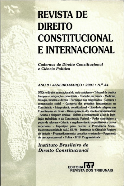 Capa de Revista de direito constitucional e internacional n.34 - Diversos