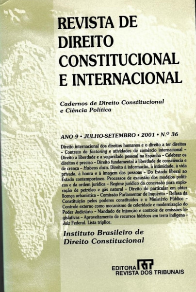 Capa de Revista de direito constitucional e internacional n.36 - Diversos