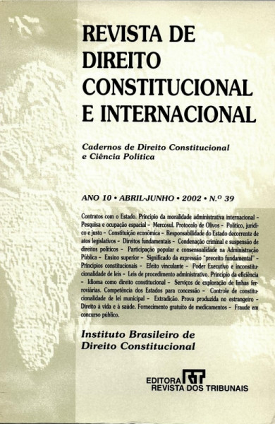 Capa de Revista de direito constitucional e internacional n.39 - Diversos