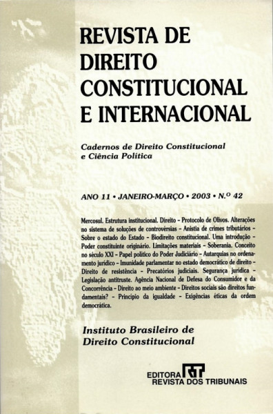 Capa de Revista de direito constitucional e internacional n.42 - Diversos
