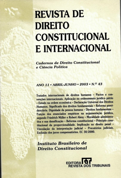 Capa de Revista de direito constitucional e internacional n.43 - Diversos