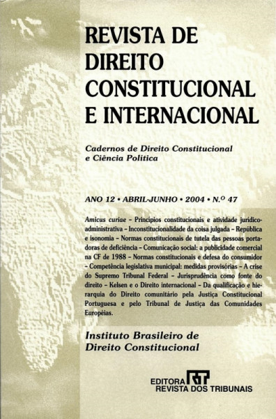 Capa de Revista de direito constitucional e internacional n.47 - Diversos