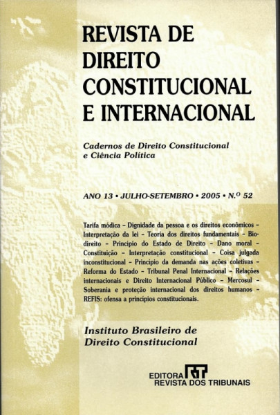 Capa de Revista de direito constitucional e internacional n.52 - Diversos