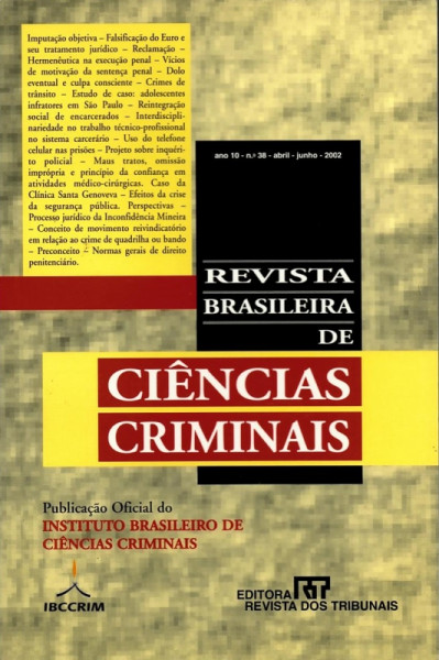 Capa de Revista Brasileira de Ciências Criminais - n° 38 - Diversos