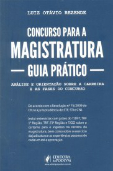 Capa de Concurso para a magistratura - Luiz Otávio Rezende
